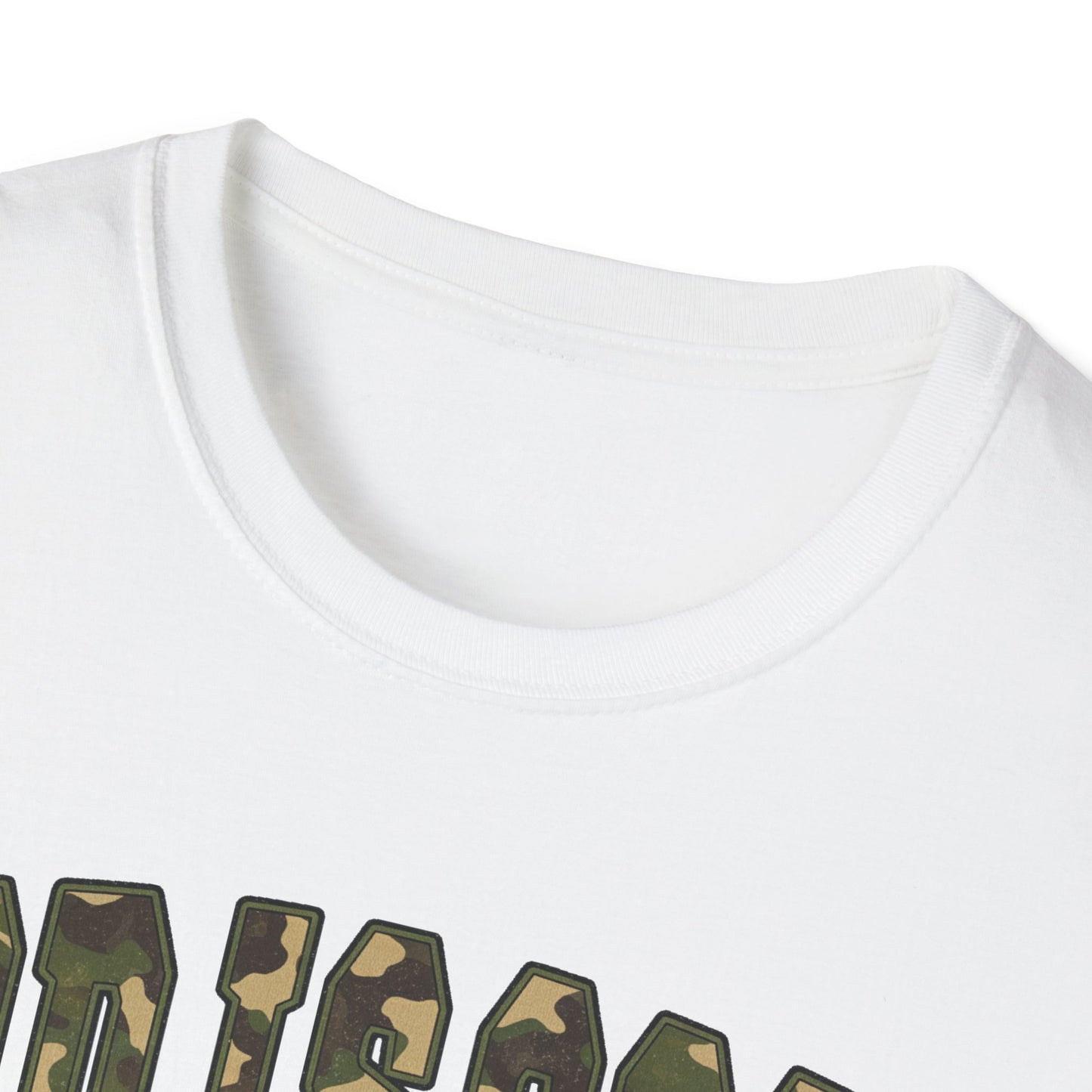 God is Good Faith Based Softstyle T-Shirt (Camo Lettering)