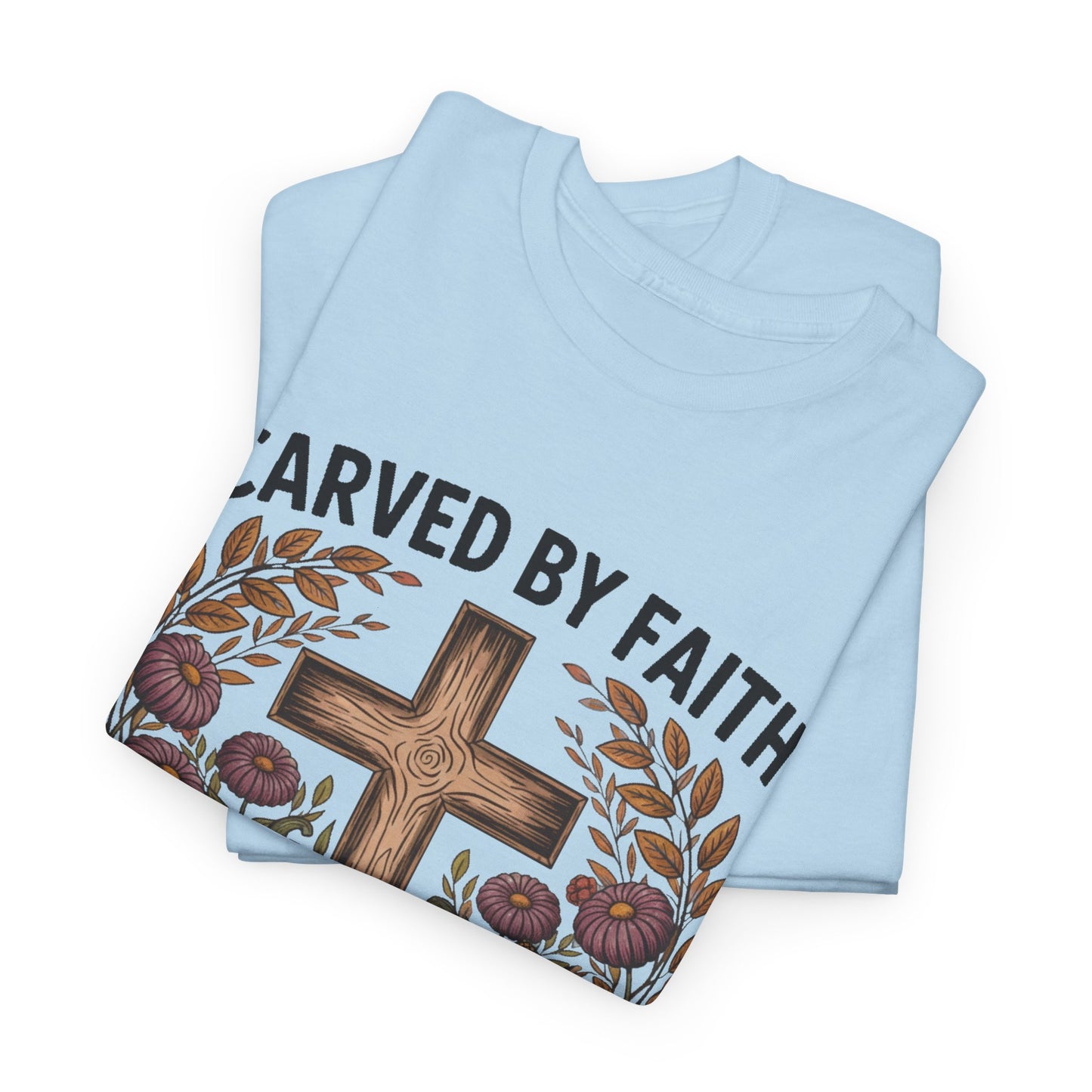 Carved by Faith Lit by Grace T- Shirt - Faith-Inspired Fall T-Shirt