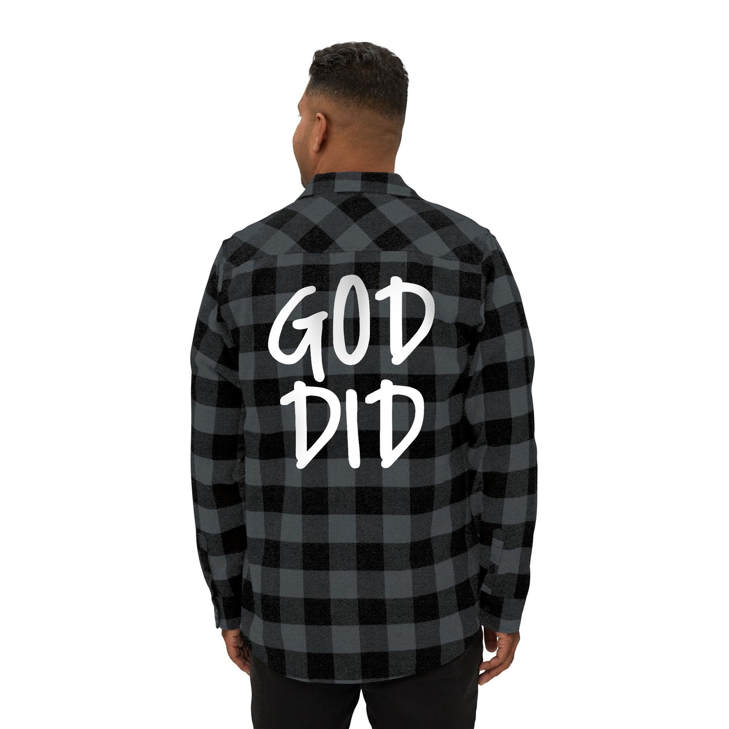GOD DID - Flannel Faith Based Shirt