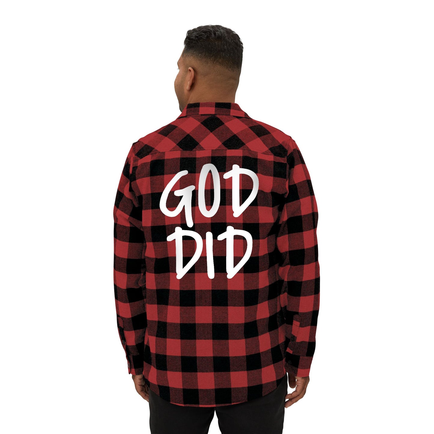 GOD DID - Flannel Faith Based Shirt