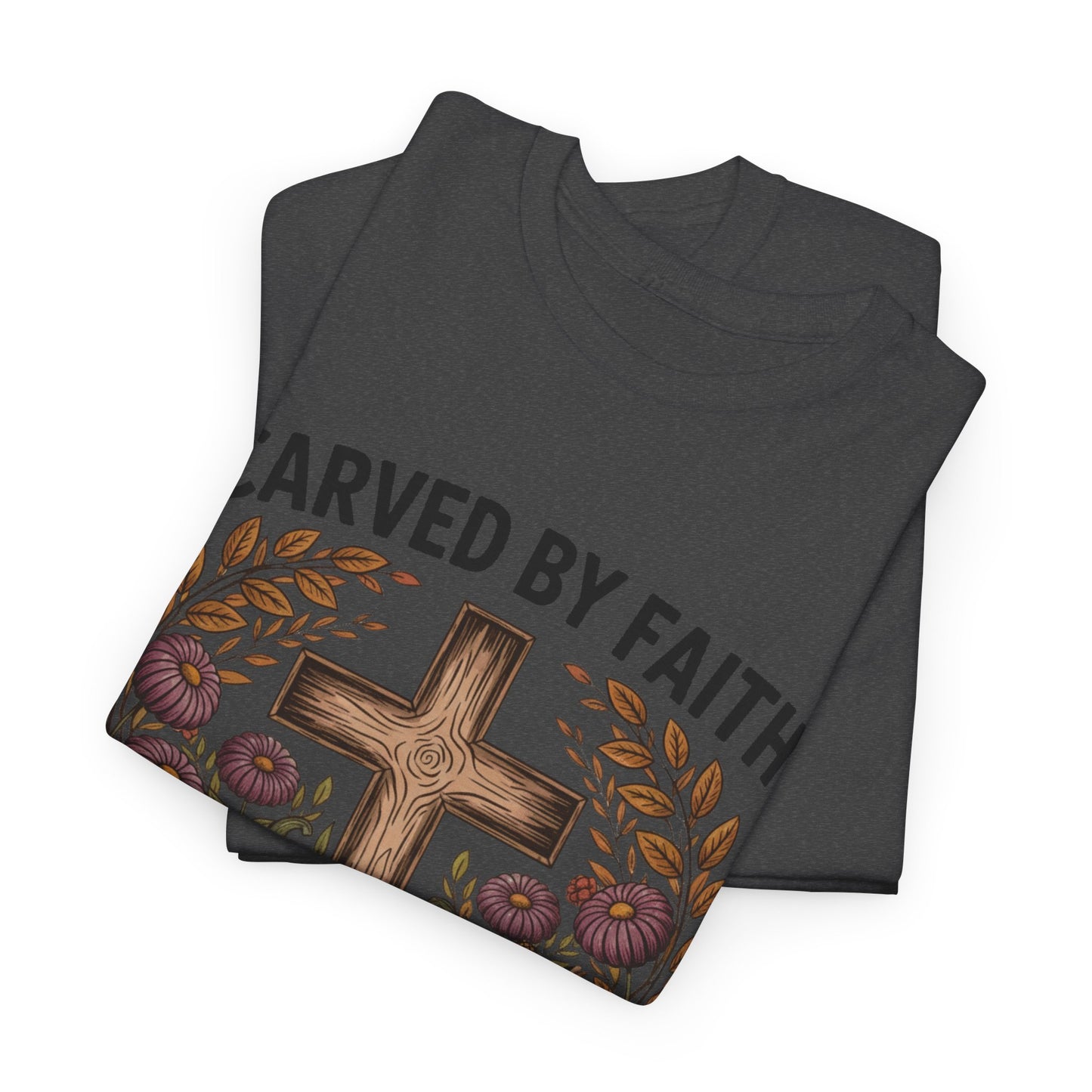 Carved by Faith Lit by Grace T- Shirt - Faith-Inspired Fall T-Shirt