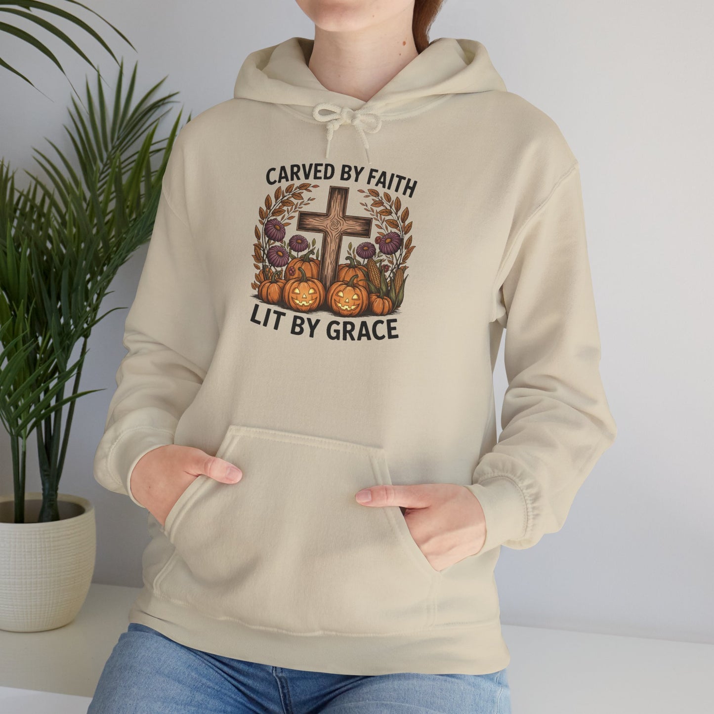 Carved by Faith Lit by Grace Shirt - Faith-Inspired Fall Hoodie