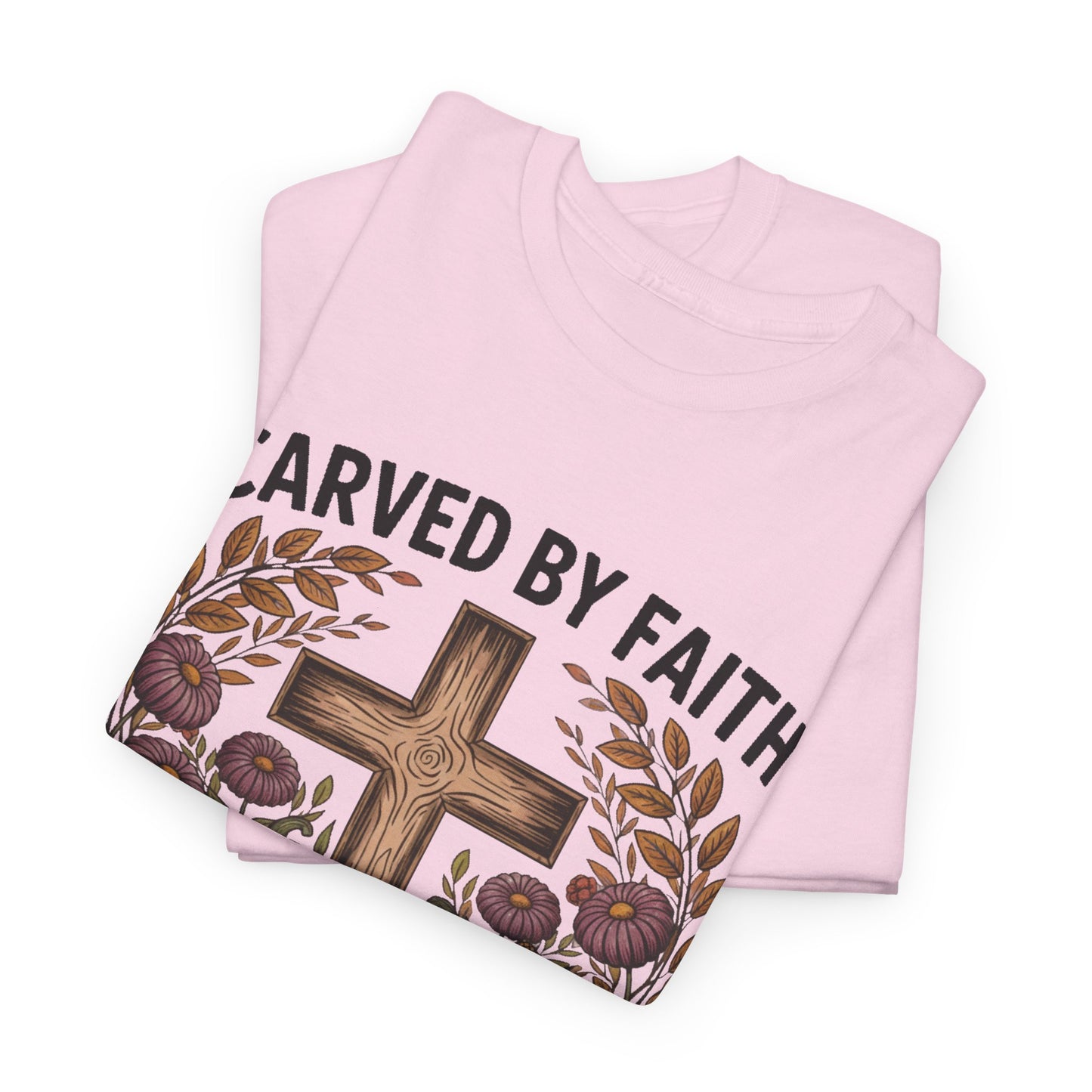Carved by Faith Lit by Grace T- Shirt - Faith-Inspired Fall T-Shirt