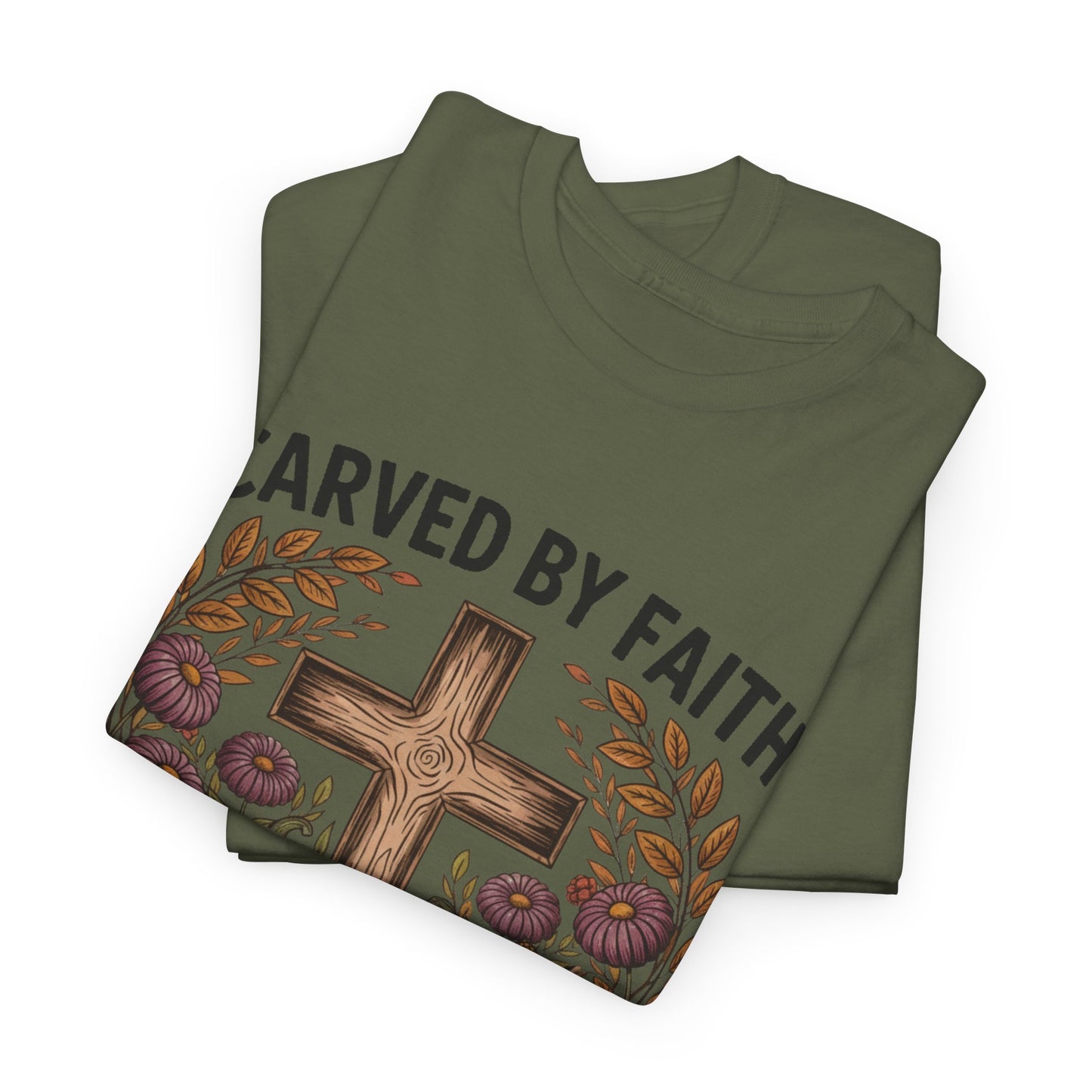 Carved by Faith Lit by Grace T- Shirt - Faith-Inspired Fall T-Shirt