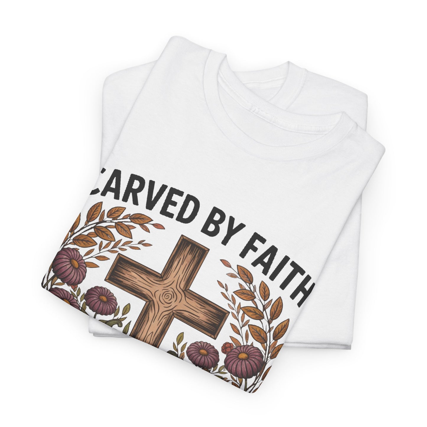 Carved by Faith Lit by Grace T- Shirt - Faith-Inspired Fall T-Shirt
