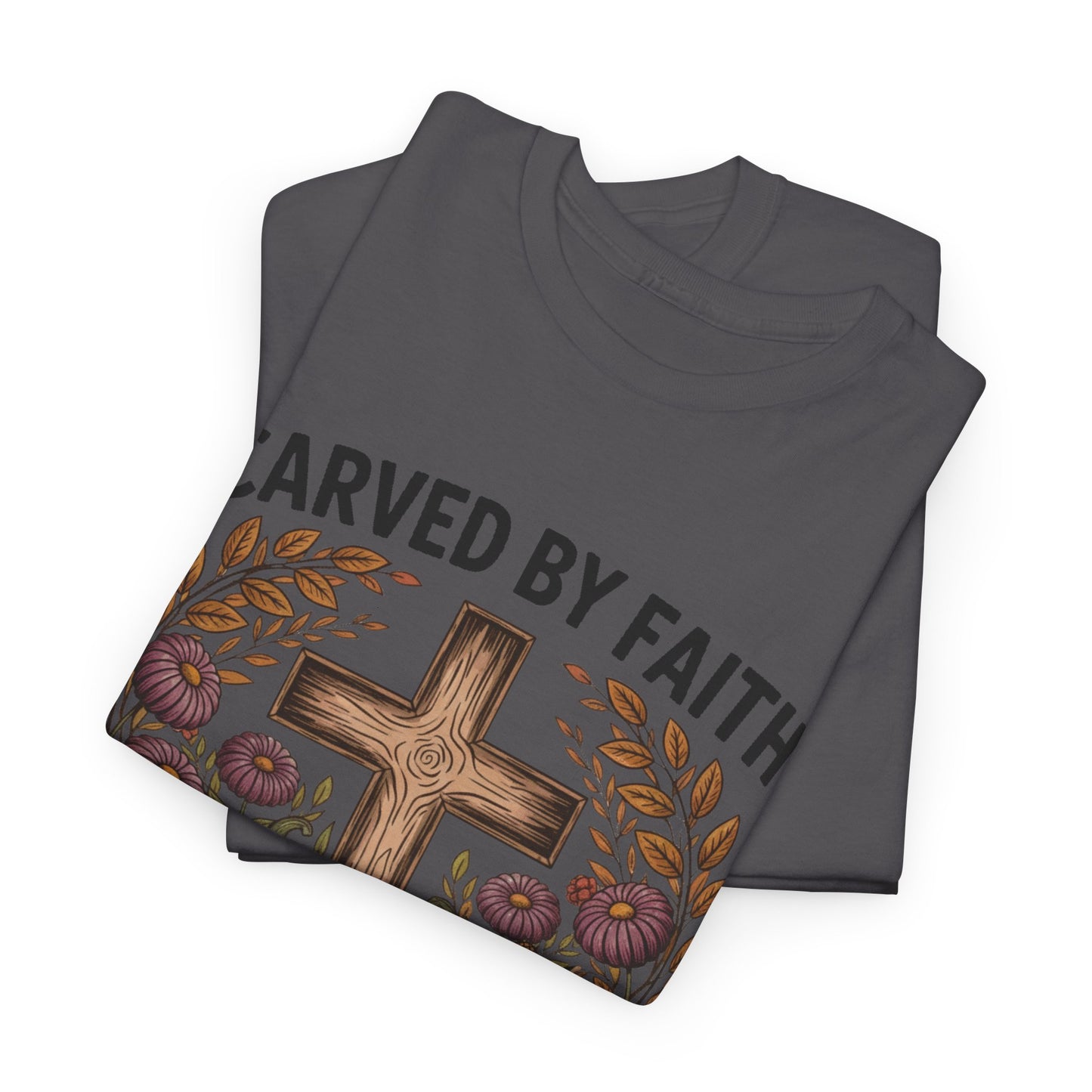 Carved by Faith Lit by Grace T- Shirt - Faith-Inspired Fall T-Shirt