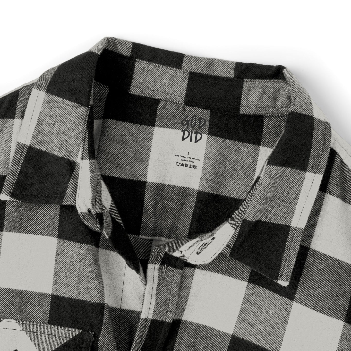 GOD DID - Flannel Faith Based Shirt