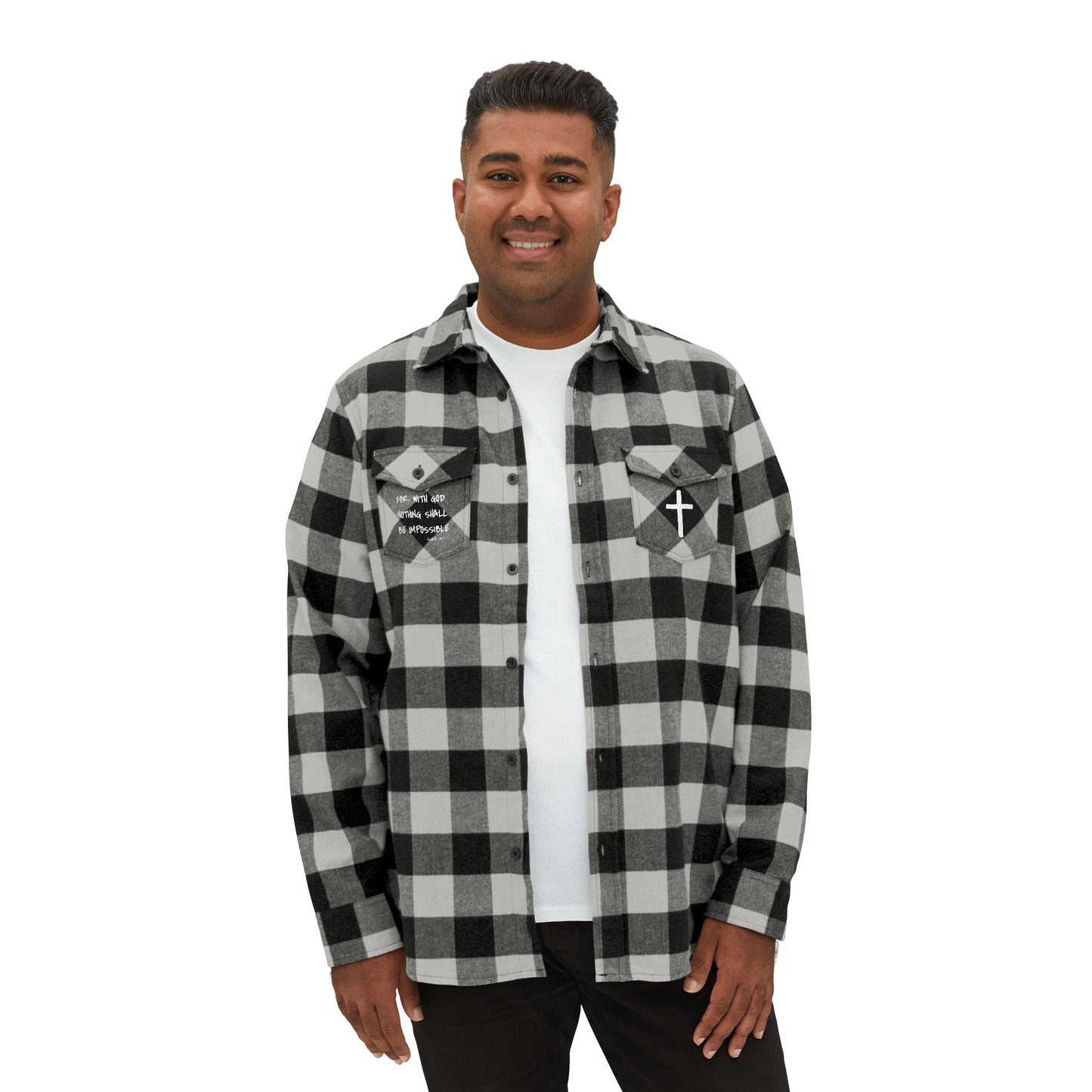 GOD DID - Flannel Faith Based Shirt