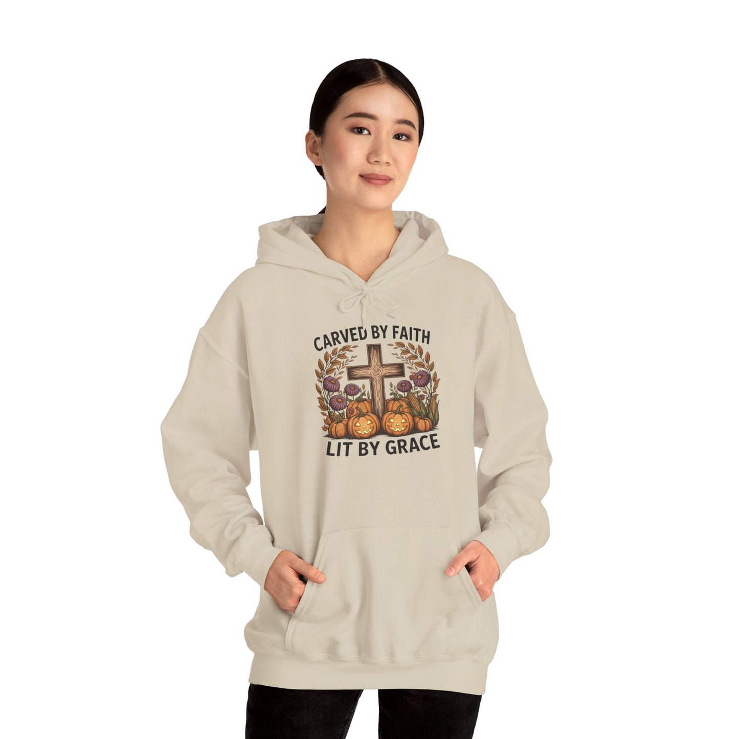 Carved by Faith Lit by Grace Shirt - Faith-Inspired Fall Hoodie