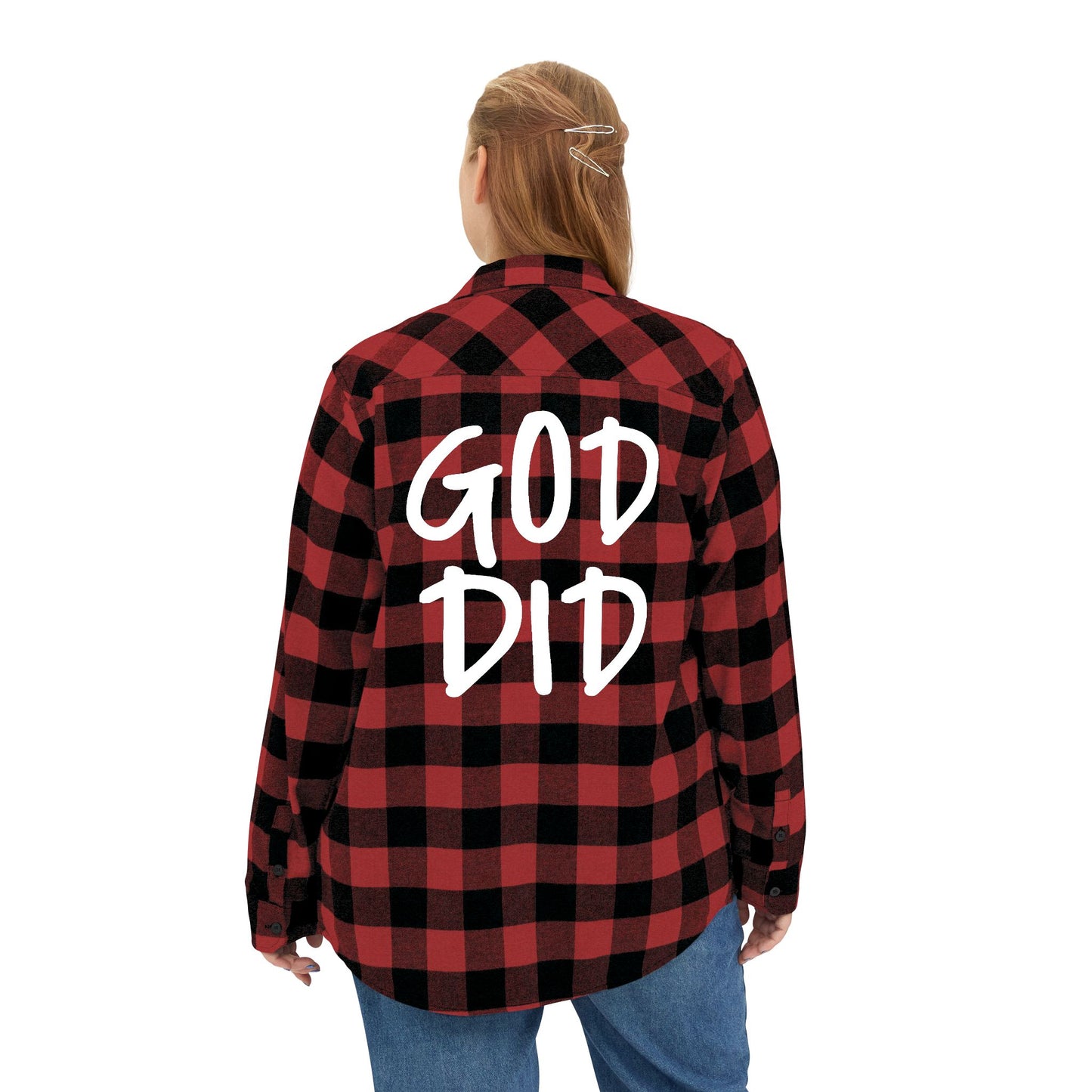 GOD DID - Flannel Faith Based Shirt