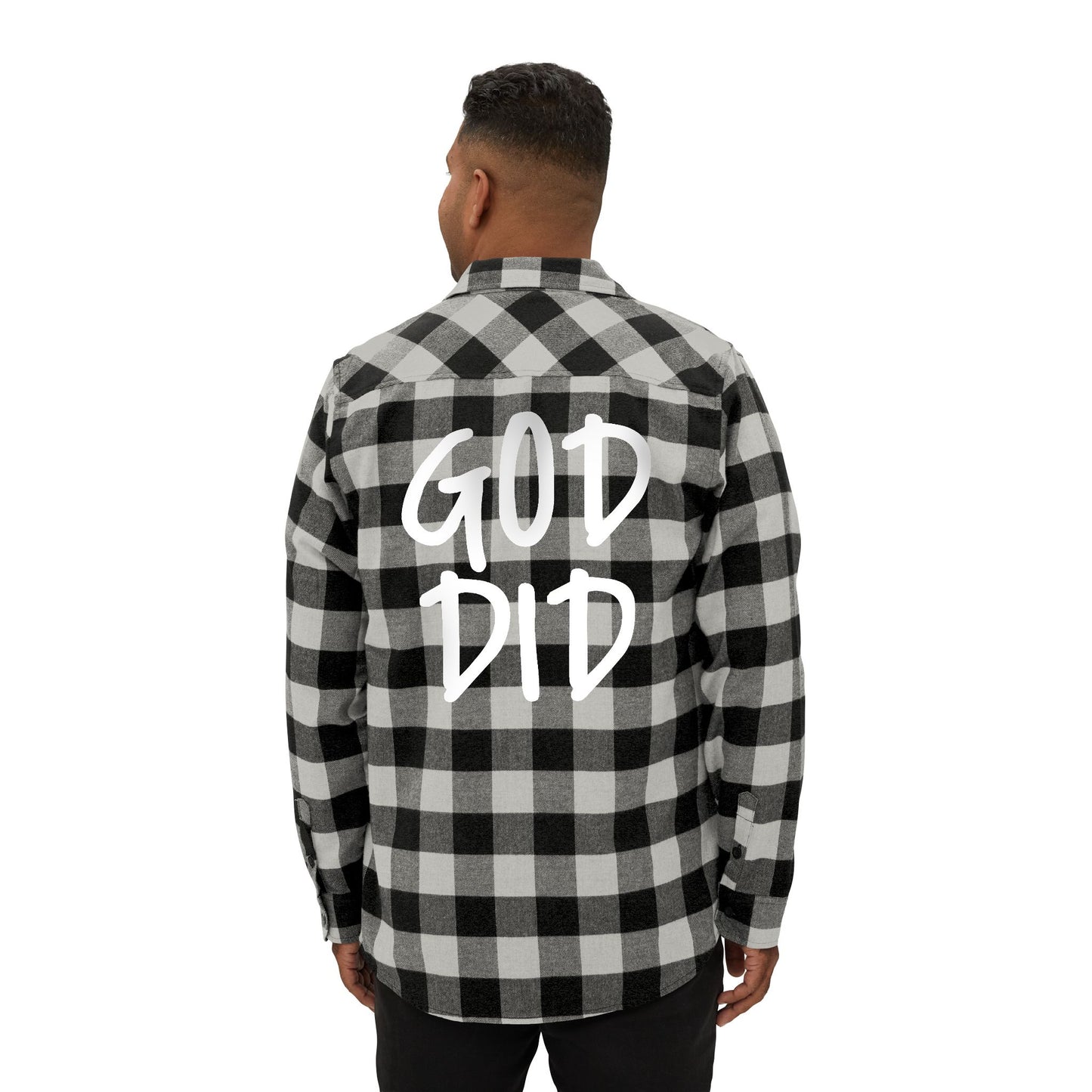 GOD DID - Flannel Faith Based Shirt