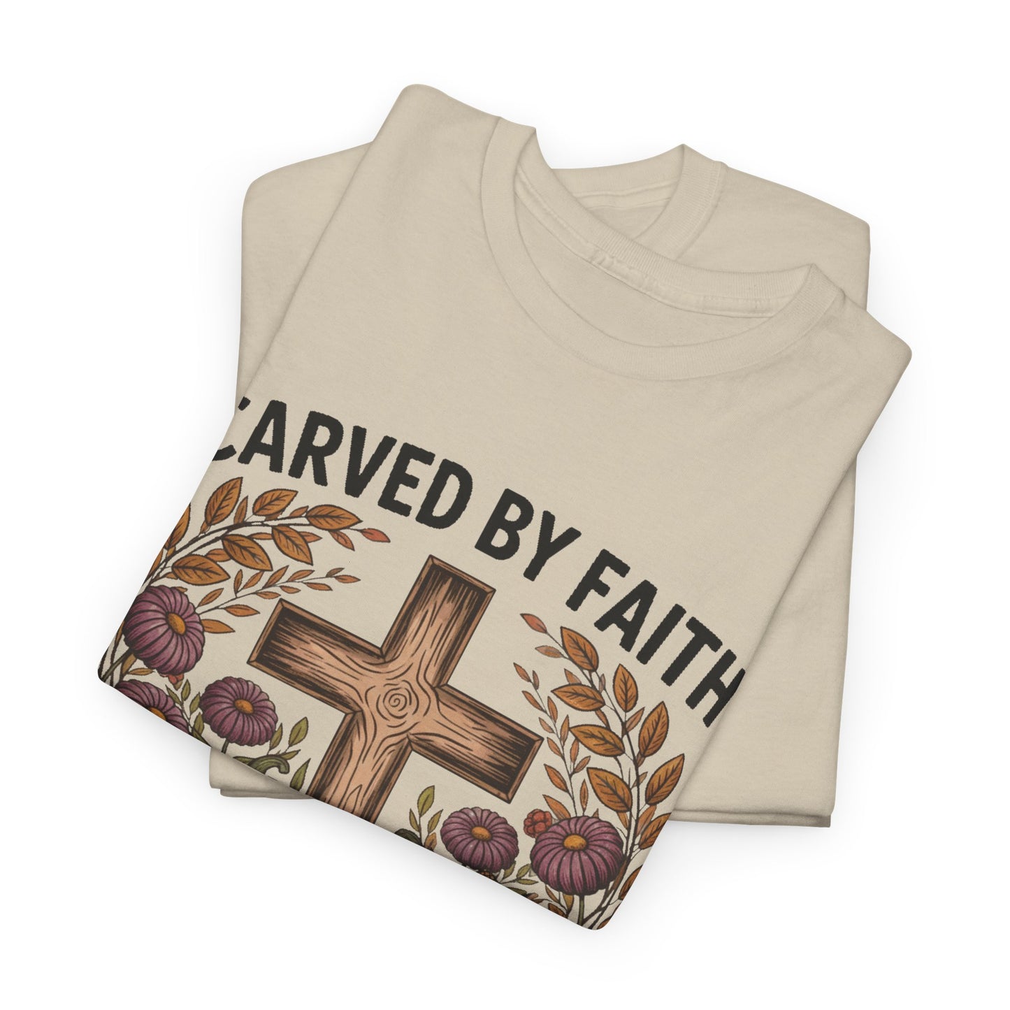 Carved by Faith Lit by Grace T- Shirt - Faith-Inspired Fall T-Shirt