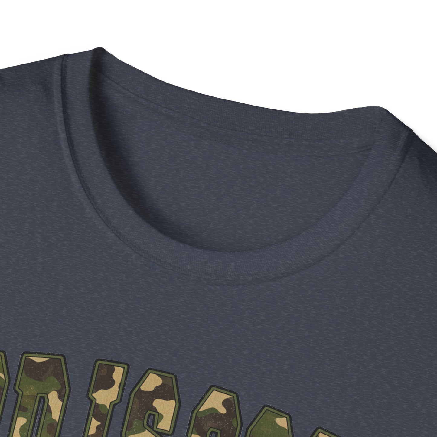 God is Good Faith Based Softstyle T-Shirt (Camo Lettering)