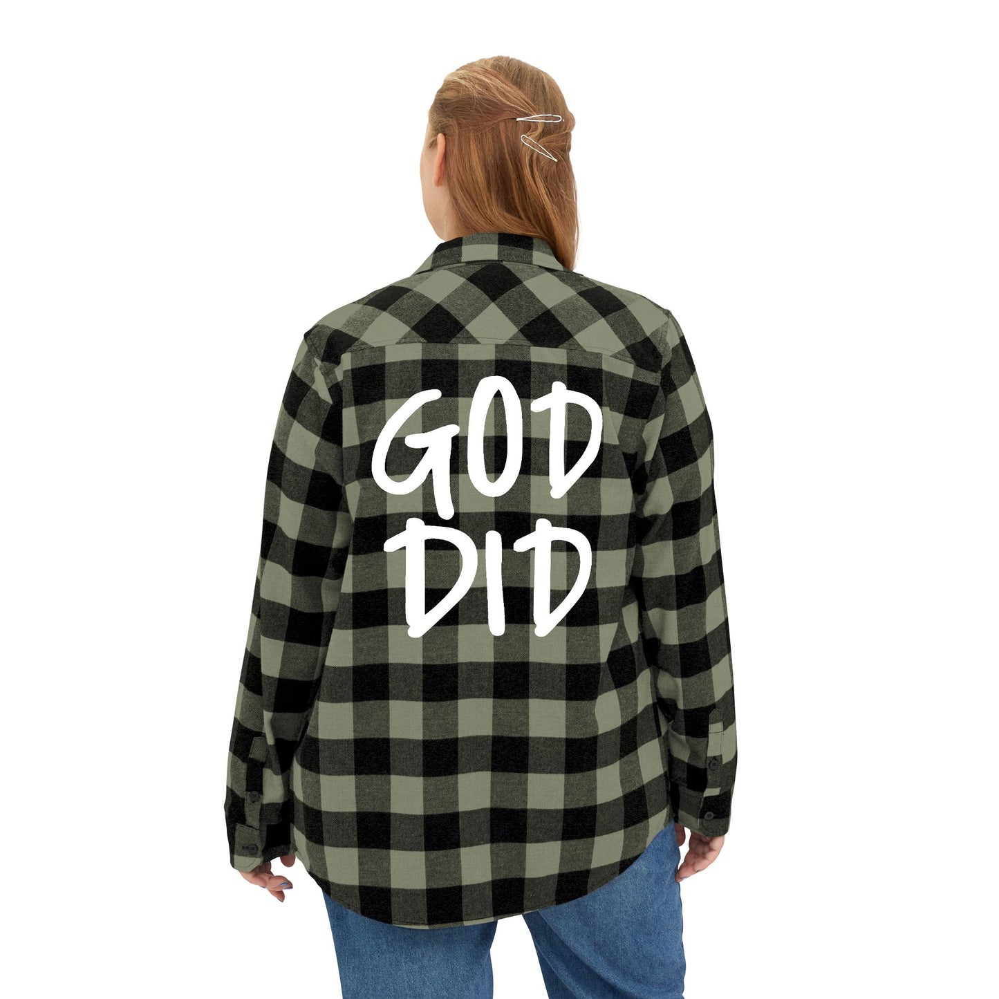 GOD DID - Flannel Faith Based Shirt