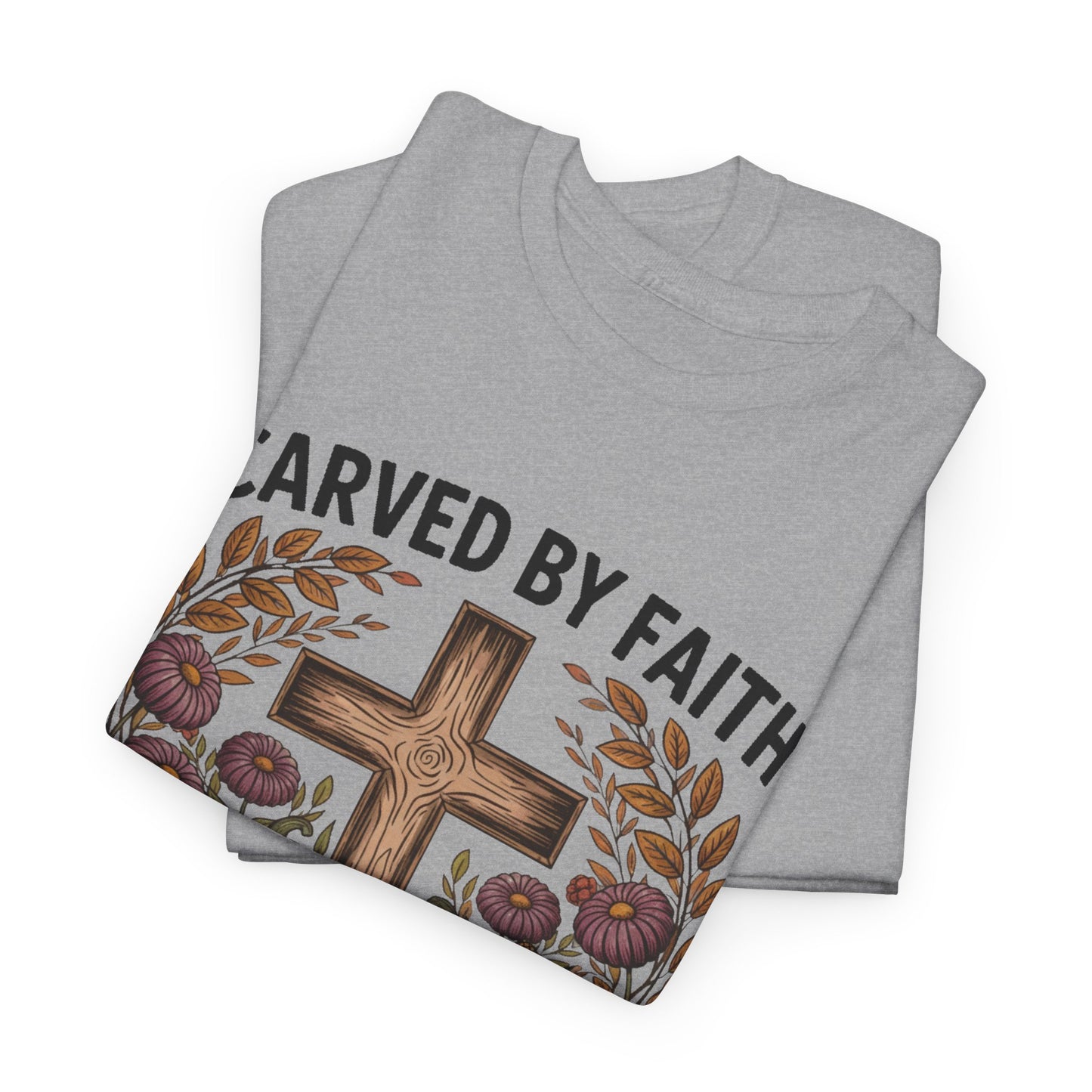 Carved by Faith Lit by Grace T- Shirt - Faith-Inspired Fall T-Shirt