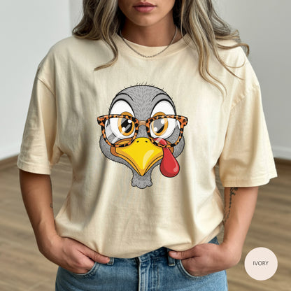 Quirky Turkey Thanksgiving T-Shirt, Funny Holiday Tee, Casual Thanksgiving Apparel