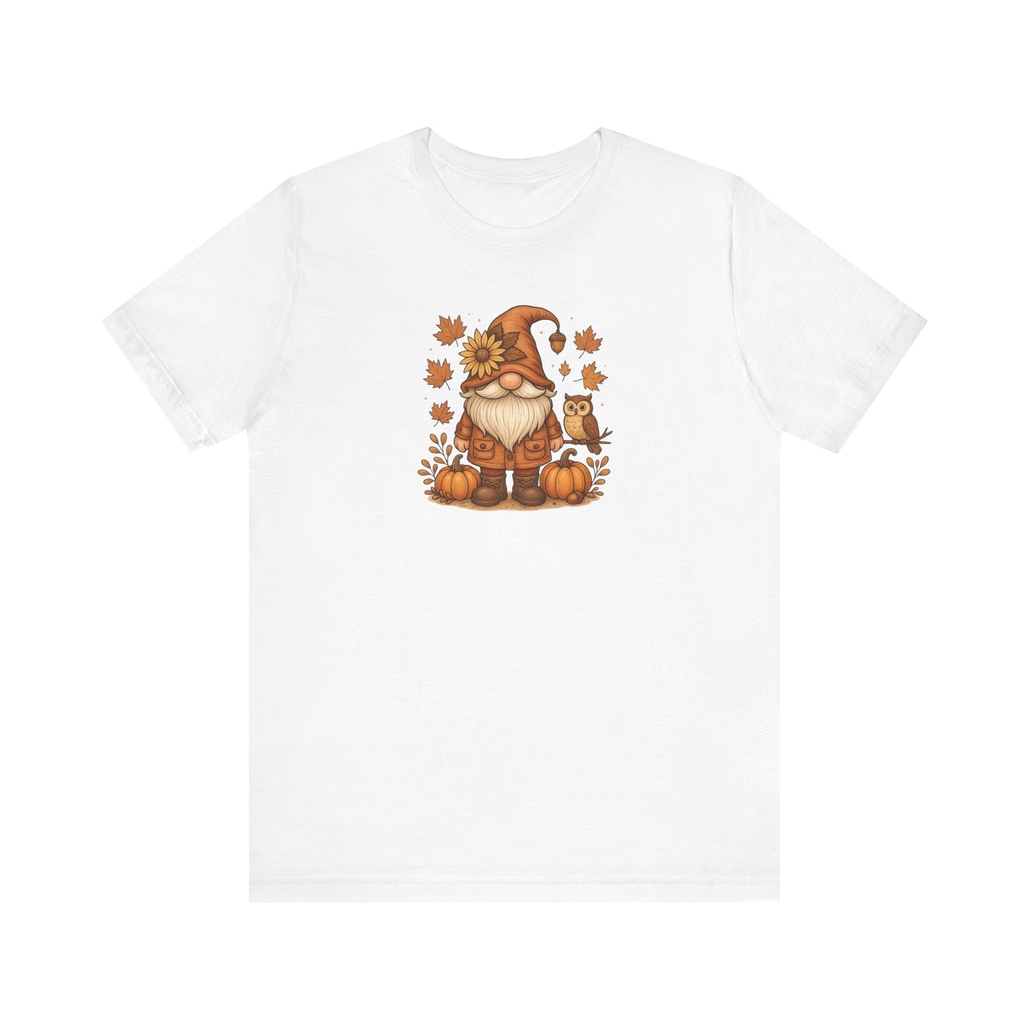 Autumn Gnome With Pumpkins And An Owl T-Shirt | Fall Leaves | Harvest Vibes