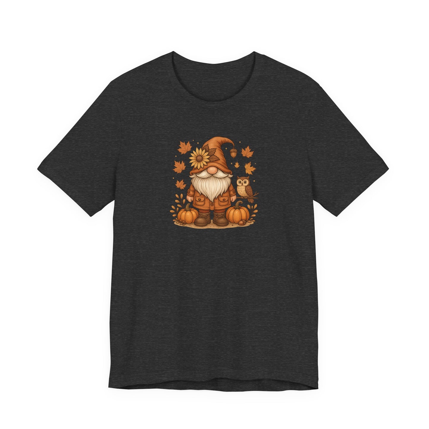 Autumn Gnome With Pumpkins And An Owl T-Shirt | Fall Leaves | Harvest Vibes