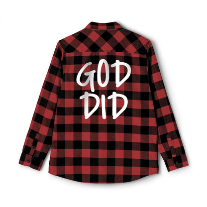 GOD DID - Flannel Faith Based Shirt