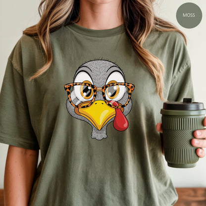 Quirky Turkey Thanksgiving T-Shirt, Funny Holiday Tee, Casual Thanksgiving Apparel
