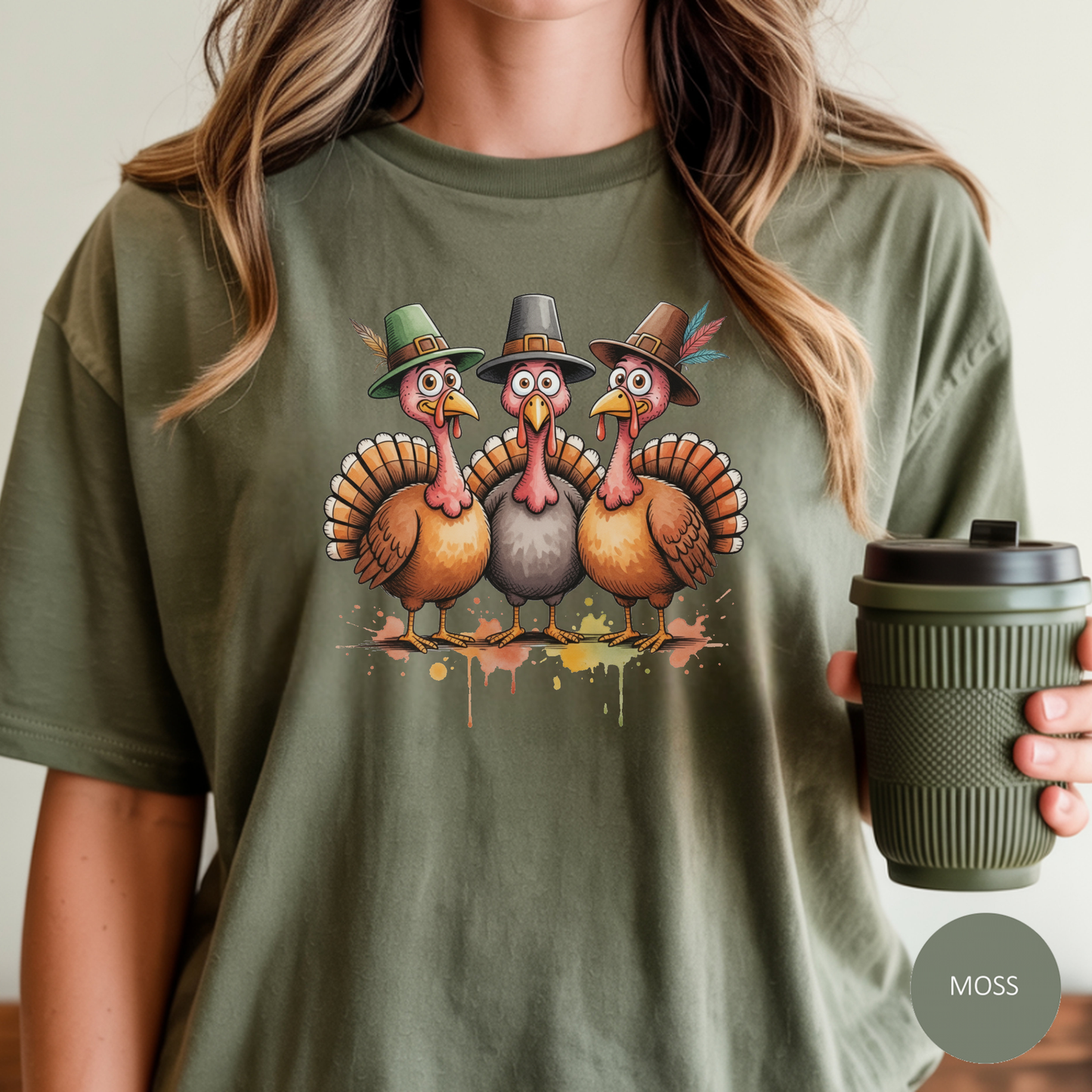 Funny Thanksgiving Turkey Trio T-shirt, Fall Celebration, Family Gatherings, Holiday Apparel, Thanksgiving Gift