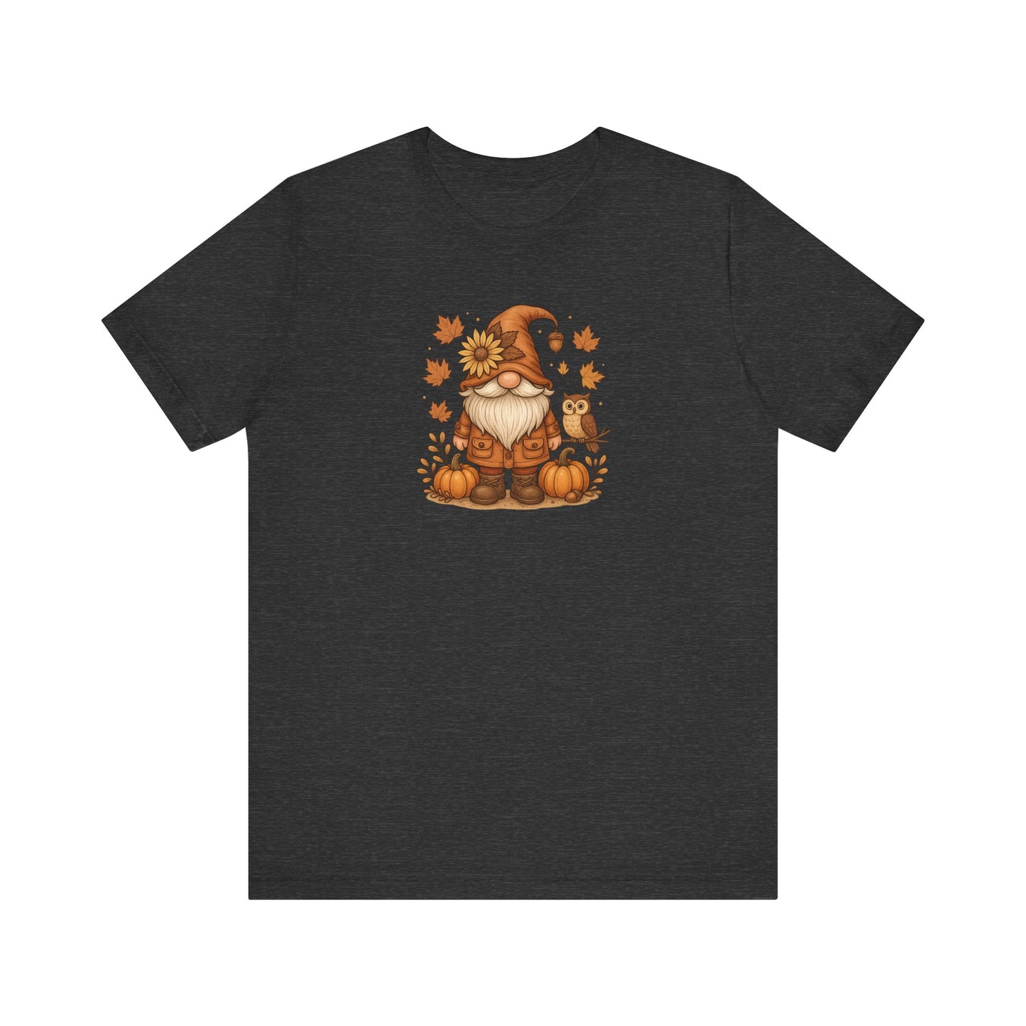 Autumn Gnome With Pumpkins And An Owl T-Shirt | Fall Leaves | Harvest Vibes