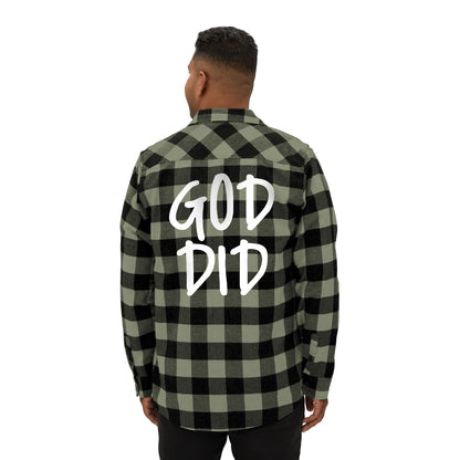 GOD DID - Flannel Faith Based Shirt