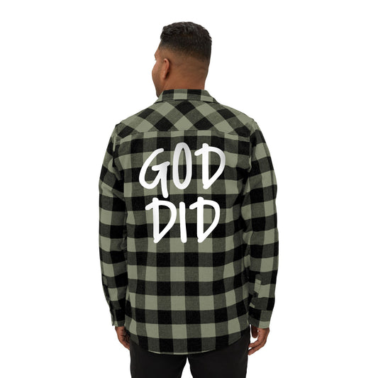 GOD DID - Flannel Faith Based Shirt