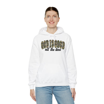 God is Good Faith Based Hooded Sweatshirt (Camo Lettering)