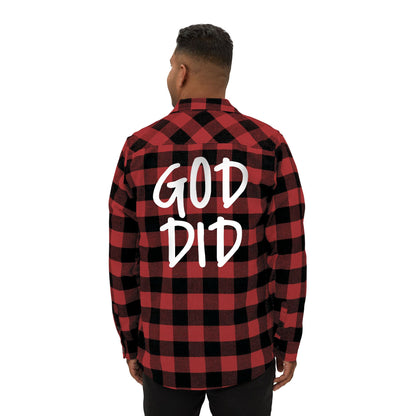 GOD DID - Flannel Faith Based Shirt