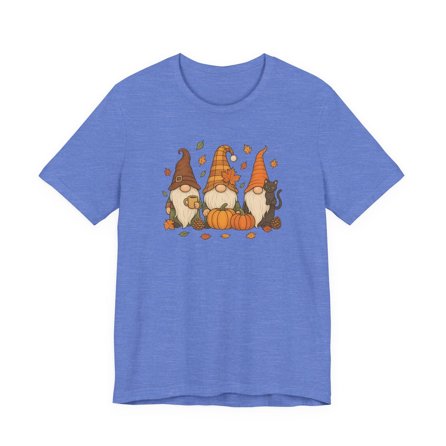 Autumn Gnome Trio T-Shirt | Fall Pumpkin Leaves Tee