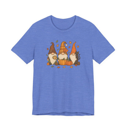 Autumn Gnome Trio T-Shirt | Fall Pumpkin Leaves Tee