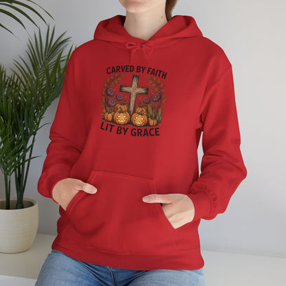 Carved by Faith Lit by Grace Shirt - Faith-Inspired Fall Hoodie