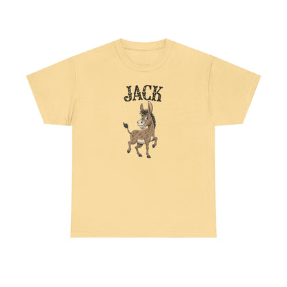 Jack The Ass T-Shirt | Cute Farm Animal Graphic Tee | Sarcastic Humor Wordplay Apparel