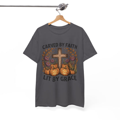 Carved by Faith Lit by Grace T- Shirt - Faith-Inspired Fall T-Shirt