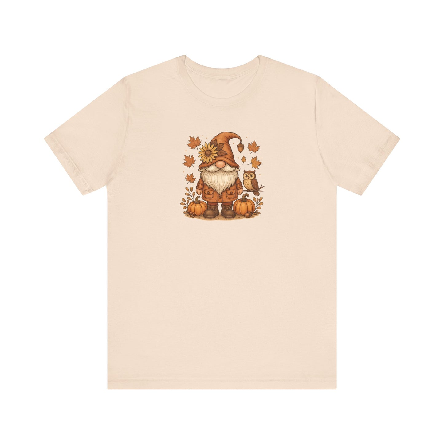 Autumn Gnome With Pumpkins And An Owl T-Shirt | Fall Leaves | Harvest Vibes