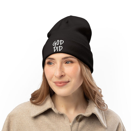 GOD DID - Knit Beanie (Embroidered)