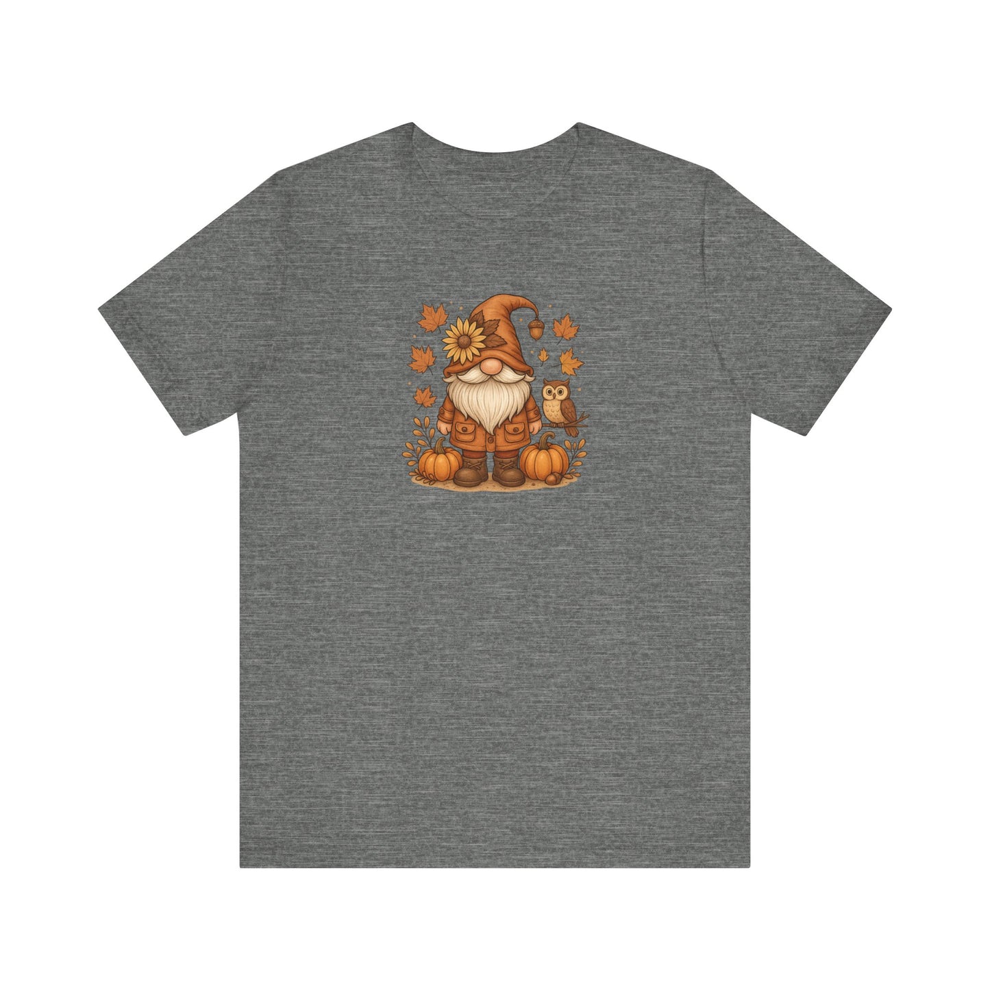 Autumn Gnome With Pumpkins And An Owl T-Shirt | Fall Leaves | Harvest Vibes