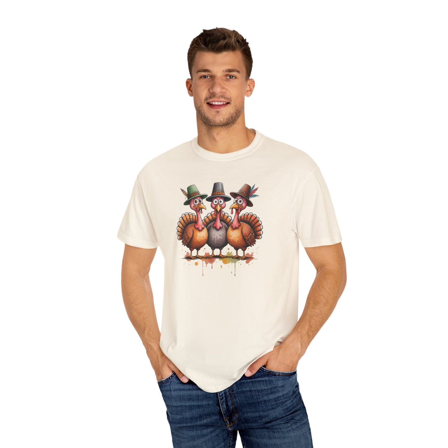 Funny Thanksgiving Turkey Trio T-shirt, Fall Celebration, Family Gatherings, Holiday Apparel, Thanksgiving Gift