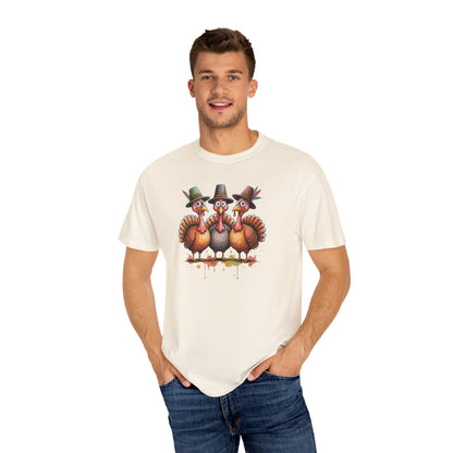 Funny Thanksgiving Turkey Trio T-shirt, Fall Celebration, Family Gatherings, Holiday Apparel, Thanksgiving Gift