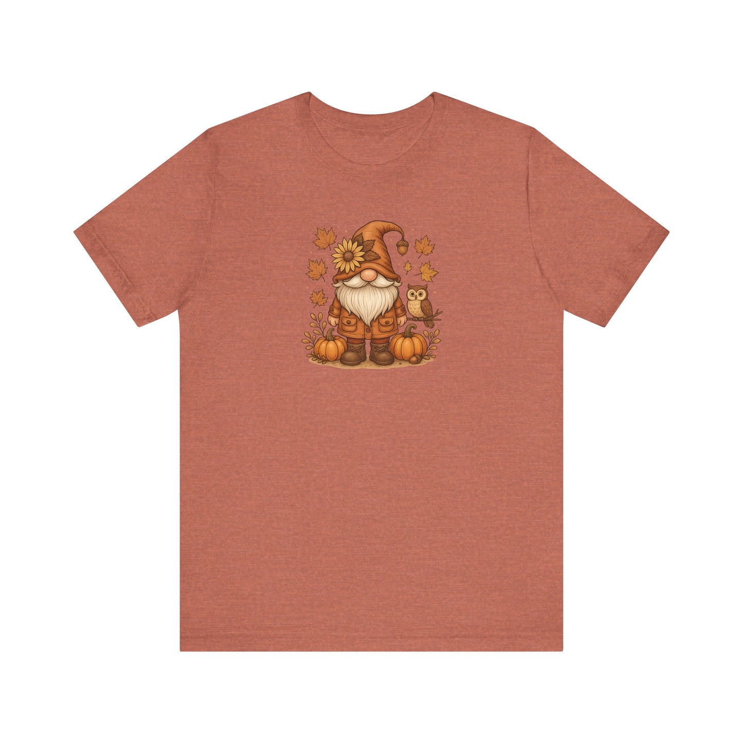 Autumn Gnome With Pumpkins And An Owl T-Shirt | Fall Leaves | Harvest Vibes