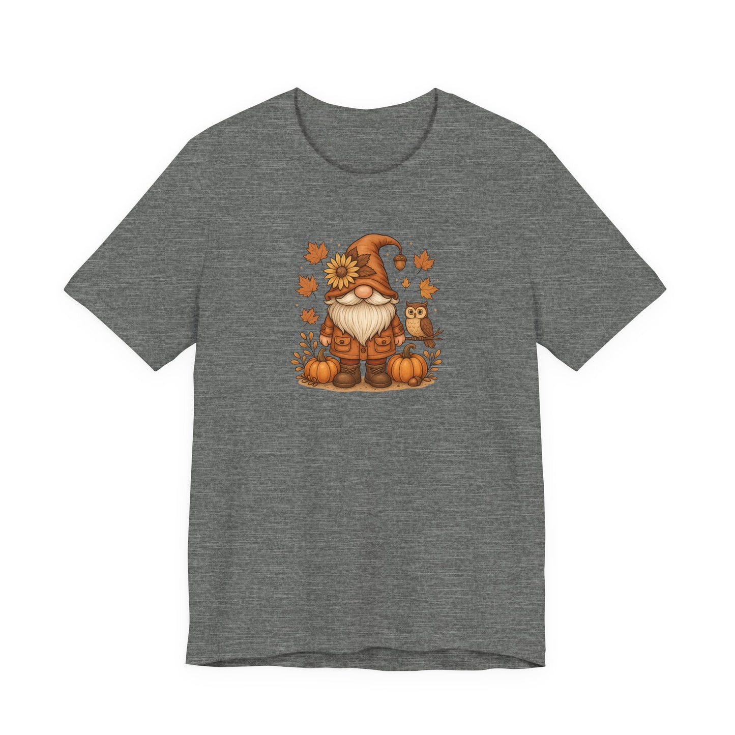 Autumn Gnome With Pumpkins And An Owl T-Shirt | Fall Leaves | Harvest Vibes