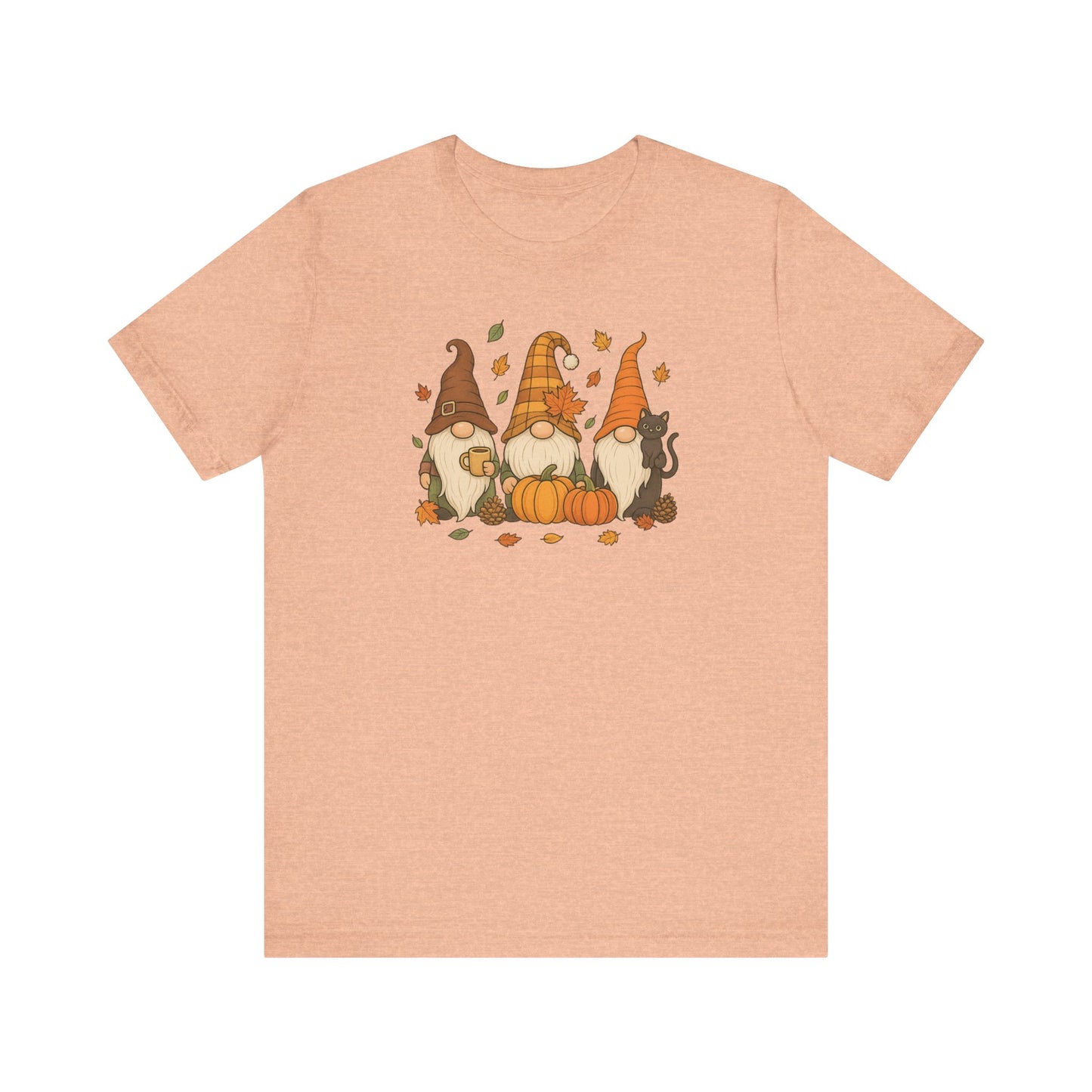 Autumn Gnome Trio T-Shirt | Fall Pumpkin Leaves Tee