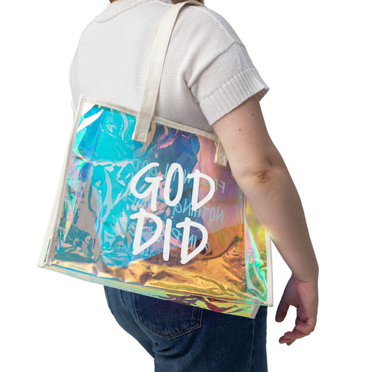 GOD DID - Beach Holographic Tote Bag