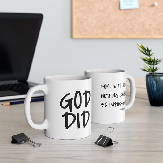 GOD DID - Ceramic Mug, (11oz, 15oz)