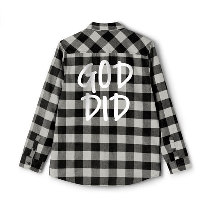 GOD DID - Flannel Faith Based Shirt