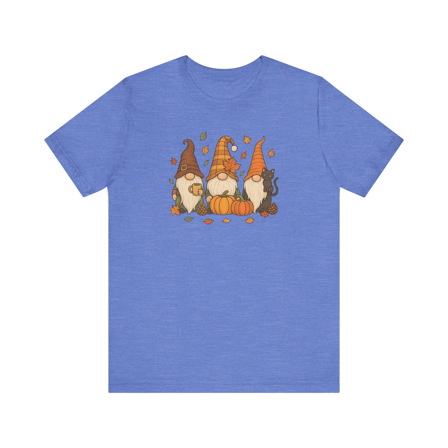 Autumn Gnome Trio T-Shirt | Fall Pumpkin Leaves Tee