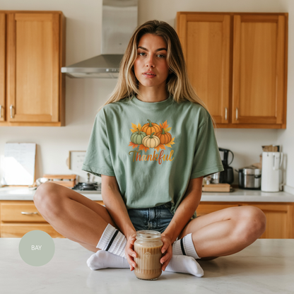 Thankful Pumpkin Patch T-shirt, Fall Leaves, Thanksgiving Tee, Autumn Vibes