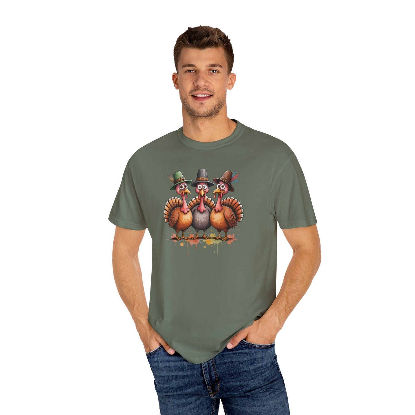 Funny Thanksgiving Turkey Trio T-shirt, Fall Celebration, Family Gatherings, Holiday Apparel, Thanksgiving Gift