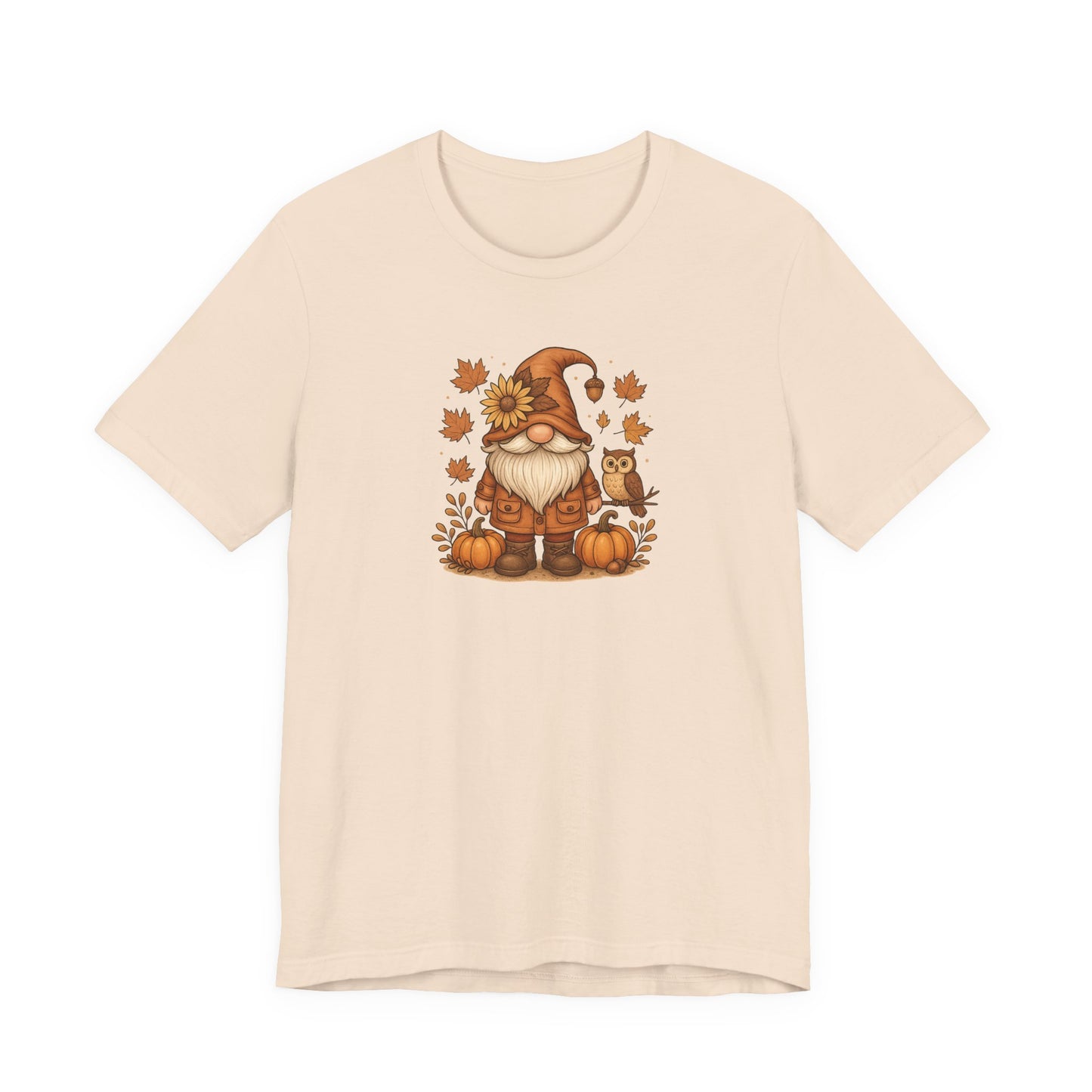 Autumn Gnome With Pumpkins And An Owl T-Shirt | Fall Leaves | Harvest Vibes